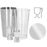 Kit pentru barmani, cocktail shaker, inox, set 18 piese, 700/400/550 ml, Springos