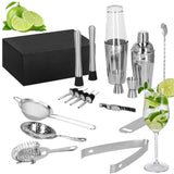 Kit pentru barmani, cocktail shaker, inox, set 18 piese, 700/400/550 ml, Springos