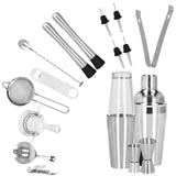 Kit pentru barmani, cocktail shaker, inox, set 18 piese, 700/400/550 ml, Springos