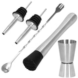 Kit pentru barmani, cocktail shaker, inox, set 6 piese, 550 ml, Springos