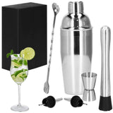 Kit pentru barmani, cocktail shaker, inox, set 6 piese, 550 ml, Springos