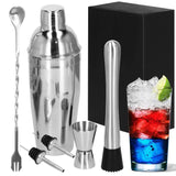 Kit pentru barmani, cocktail shaker, inox, set 6 piese, 550 ml, Springos