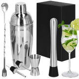 Kit pentru barmani, cocktail shaker, inox, set 6 piese, 550 ml, Springos