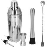 Kit pentru barmani, cocktail shaker, inox, set 6 piese, 550 ml, Springos