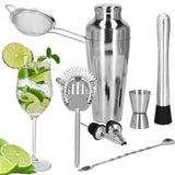 Kit pentru barmani, cocktail shaker, inox, set 8 piese, 550 ml, Springos