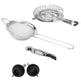 Kit pentru barmani, cocktail shaker, suport bambus, inox, set 11 piese, 750 ml, Springos