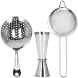 Kit pentru barmani, cocktail shaker, suport bambus, inox, set 14 piese, 600/750 ml, Springos