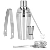 Kit pentru barmani, cocktail shaker, suport bambus, inox, set 9 piese, 550 ml, Springos