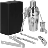 Kit pentru barmani, cocktail shaker, suport bambus, inox, set 9 piese, 550 ml, Springos