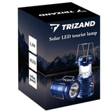 Lampa solara camping, turistica, functie powerbank, metalica, albastru, 2 in 1, 1.5 W, 20 lm, 9.5x5 cm, Trizand