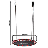 Leagan suspendat, cuib de barza, rosu/negru, max 100 kg, 110 cm, Springos