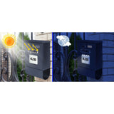 Cutie postala cu LED solar, numar de casa, suport ziar, culoare antracit, 33x36.5x12.5 cm