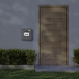 Cutie postala cu LED solar, numar de casa, suport ziar, culoare antracit, 33x36.5x12.5 cm