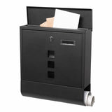 Cutie postala cu loc pentru ziar, negru mat, 30.5x9.5x33.5 cm, Springos