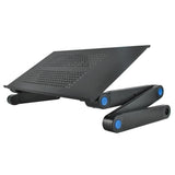 Masa pentru laptop, pliabila, ajustabila, ventilator cu USB, mouse pad detasabil, 48x27x48 cm, Isotrade