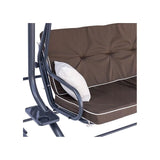 Balansoar gradina, 3 locuri, maro, 230x120x164 cm, functie pat, Chocolate