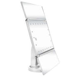 Oglinda cosmetica, cu LED,  rotativa, cu marire imagine 1x/2x/3x, alb, 4xAA, USB, 18x11.5x28 cm, Isotrade