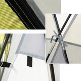 Pavilion/foisor pentru gradina/terasa/piscina, cadru fibra de sticla, cu plasa tantari, iluminare LED, telecomanda, 3.5x3.5x2.4