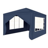 Pavilion/foisor pentru gradina/terasa, cadru metalic, 4 pereti, cu ferestre, albastru, 3x3x2.5 m