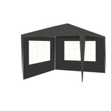 Pavilion pentru gradina/terasa, cadru metalic, 2 pereti, cu ferestre, gri, 3x3x2.5 m