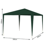 Pavilion pentru gradina/terasa, cadru metalic, verde, 3x3x2.5 m, Malatec