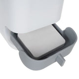 Perie wc/toaleta, cu suport, pentru baie, silicon, alb si gri, 10.5x10.5x45 cm, Ruhhy