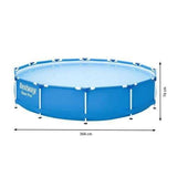Piscina structura metalica, rotunda, pompa cu filtru, albastru, 366x76 cm, Bestway Steel Pro