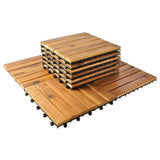 Podea de gradina/balcon din lemn, 10 buc, 30x30 cm, Malatec