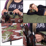 Sac de dormit, turistic, 2 in 1, camuflaj, 210x73 cm, Springos