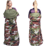 Sac de dormit, turistic, 2 in 1, camuflaj, 210x73 cm, Springos