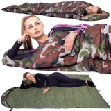 Sac de dormit, turistic, 2 in 1, camuflaj, 210x73 cm, Springos