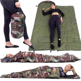 Sac de dormit, turistic, 2 in 1, camuflaj, 210x73 cm, Springos