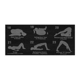 Saltea pentru yoga, fitness, model plan exercitii, PVC, negru, 173x61x0.6 cm, Isotrade