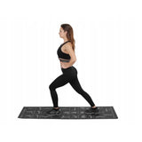 Saltea pentru yoga, fitness, model plan exercitii, PVC, negru, 173x61x0.6 cm, Isotrade