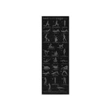 Saltea pentru yoga, fitness, model plan exercitii, PVC, negru, 173x61x0.6 cm, Isotrade