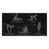 Saltea pentru yoga, fitness, model plan exercitii, PVC, negru, 173x61x0.6 cm, Isotrade