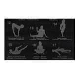 Saltea pentru yoga, fitness, model plan exercitii, PVC, negru, 173x61x0.6 cm, Isotrade