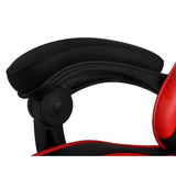 Scaun de gaming, cu suport de picioare, piele ecologica, rosu-negru, 63x63x116/124 cm, Malatec