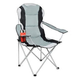 Scaun pliabil pentru camping, gradina, pescuit, cu suport pahar, husa, 3 culori, max 120 kg, 92x56x112 cm, Malatec