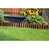 Bordura de gradina din plastic, maro, set 10 buc, 25x3x22.5 cm, 2.5 m, Gardenplast