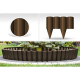 Bordura de gradina din plastic, maro, set 10 buc, 25x3x22.5 cm, 2.5 m, Gardenplast