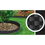 Gard pentru gradina din plastic flexibil, negru, model ratan, set 3 buc, 82x9.5/20 cm, 2.40 m, Gardenplast