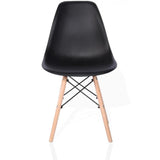 Set scaun stil scandinav, 4 bucati, lemn si PP, negru, max 125 kg, 46x50x82 cm