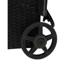 Sezlong pentru gradina, cu roti si perna, reglabil, ratan sintetic, negru si gri, 54x197x42/107 cm, Malatec