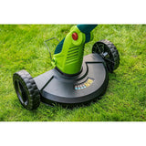 Motocoasa, trimmer, pentru tuns iarba, electric, cu 2 roti, 550 W, 32 cm, Verto