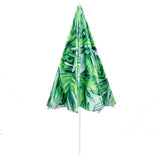 Umbrela plaja, cu manivela, husa, model frunze, verde, 140 cm, Springos