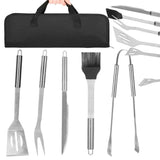 Ustensile pentru barbecue, grill, gratar, inox, set 5 piese, cu trusa, Springos