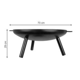 Vatra de foc, pentru gradina, inox, negru, 60x29 cm, Kaminer