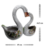 Decoratiune gradina, ceramica, lebede, 49x23x44.5 cm