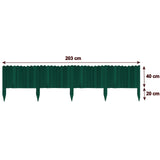 Gard de gradina decorativ din lemn, verde, 200x40 cm